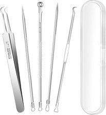 5PCS Blackhead Remover Pimple Popper Tool Kit, Stainless Pimple Acne Blemish