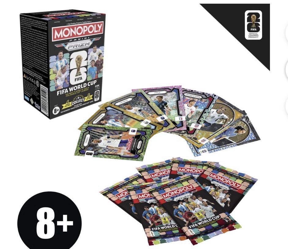 Panini Monopoly Prizm FIFA World Cup 2026 Trading Card Box 6 Packs