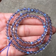 5mm Genuine Natural Labradorite Strong Blue Light Beads Bracelet AAA