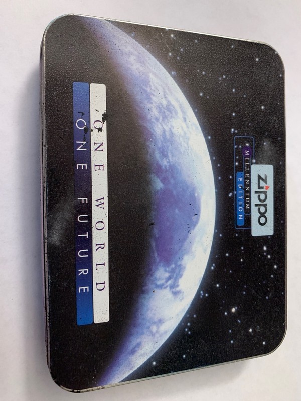 Zippo Lighter- One World One Future Millinium Edition in Case Polish Chrome
