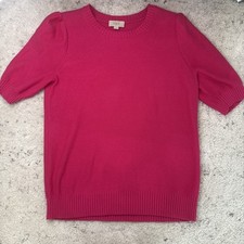 Loft Outlet Crew neck Sweater Tee in Vibrant/Hot Pink SizeM