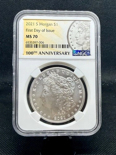 2021-S Morgan Silver Dollar NGC MS70 First Day of Issue! .999 Silver Morgan!