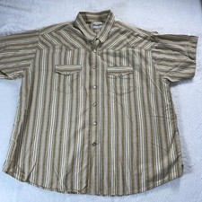 Wrangler Men s Short Sleeve Shirt Beige Diamond Pearl Snap Western Cowboy Ranch
