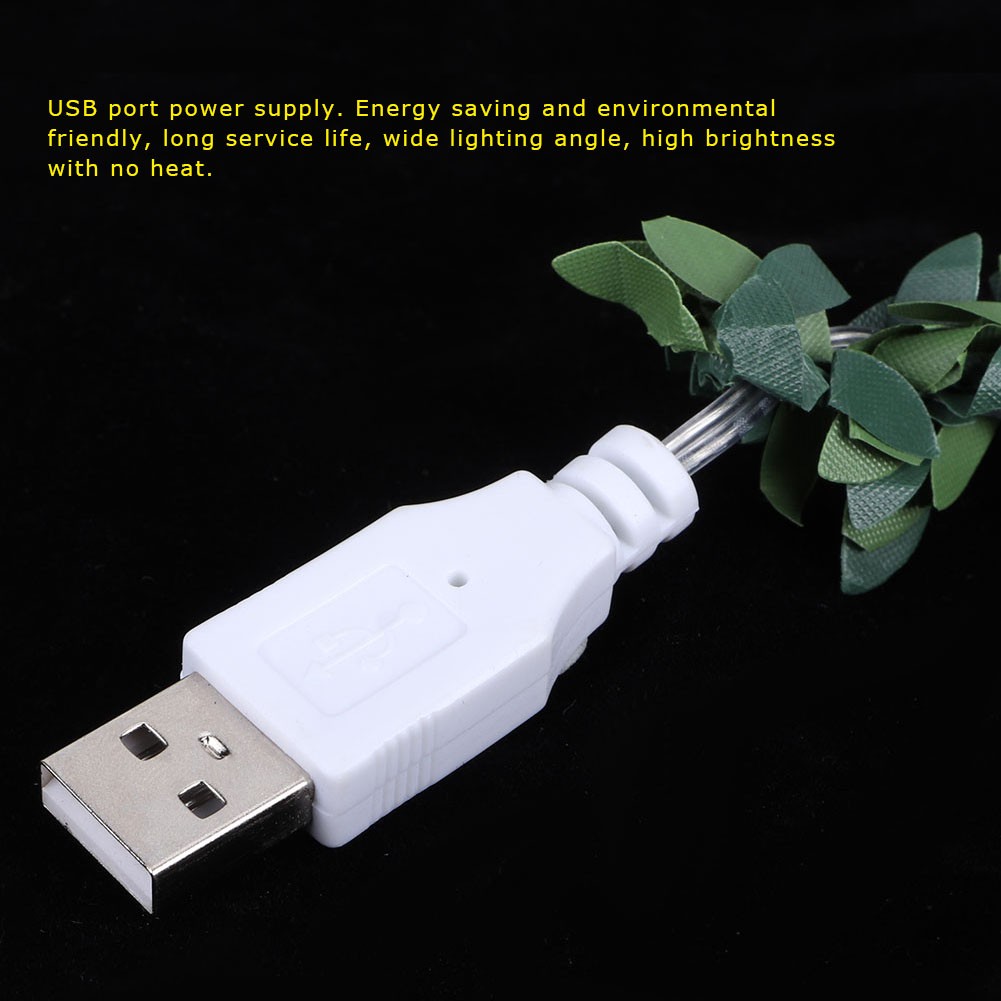 30 LED /9.8ft USB Charging Rattan Fairy String Light Christmas Indoor Party