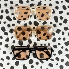 SHEIN Women's Multicolor Full Rim Oversized Square Fashion Sunglasses Lot of 3