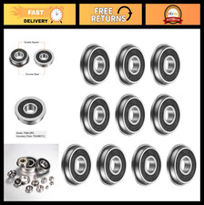 10pcs Flanged Ball Bearings 8x22x7mm, Chrome Steel, Double Sealed, ABEC1
