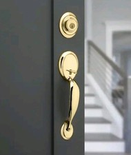 Kwikset Dakota PolishedBrass Single Cylinder Door Handleset w/Knob/Free Shipping