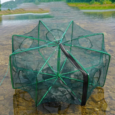 1pcs Folding Fishing Net Trap 6-Hole Mesh Cage for Crab Shrimp Lobster Eels