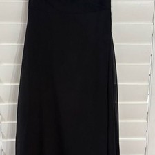 Azazie Davis Black A-Line V-Neck Chiffon Floor-Length Bridesmaid Dress