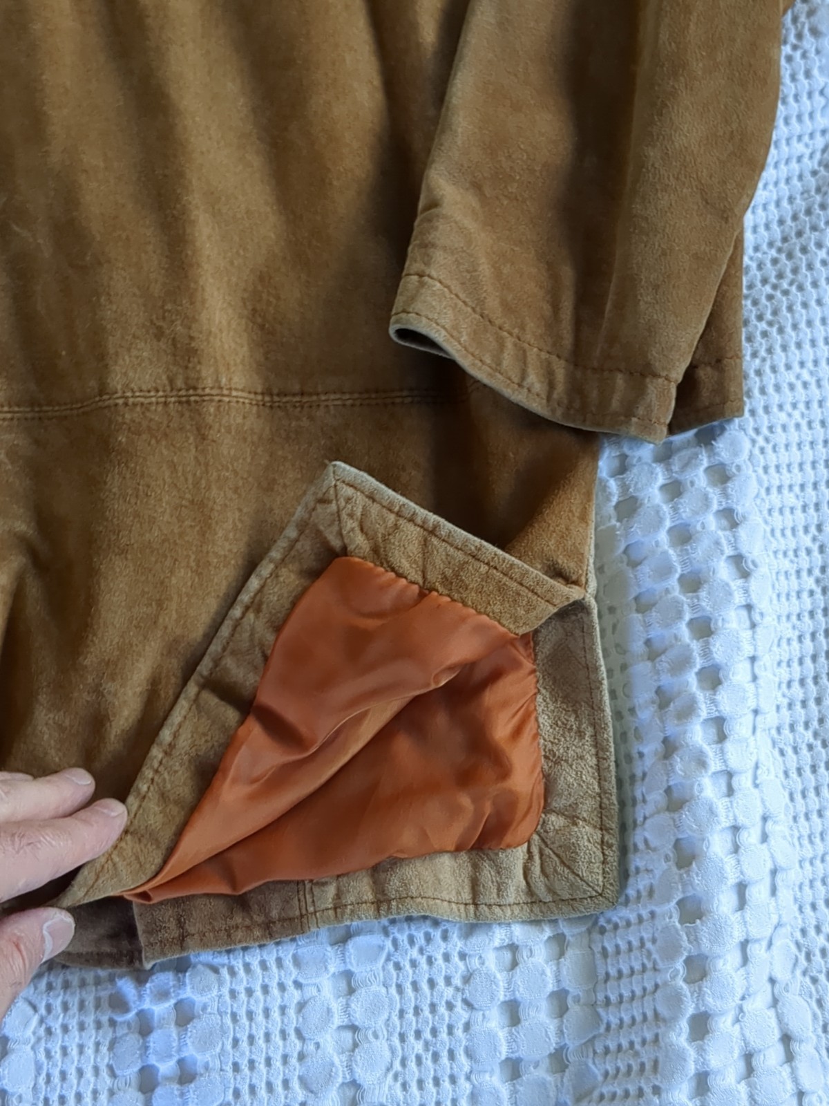 Vtg Express Patchwork Leather Jacket Cow Women Br… - image 7