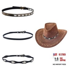 3 Style Cowboy Hat Bands Western Hats Belt Imitation Leather Hat Bands Hats