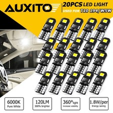 AUXITO 20pcs 6000K T10 168 194 Interior Car Kit Side Marker Light LED Bulb White