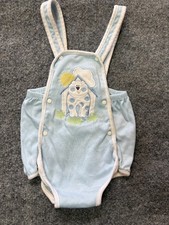 Vintage Overalls Baby Boys 3 M 3 Month Blue Dog in Doghouse Early 90s One piece