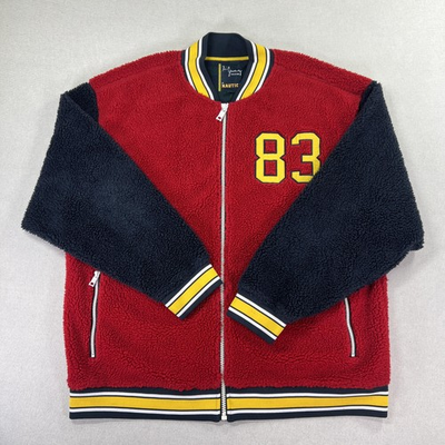 #ad Nautica x Lil Yachty Jacket Mens 2XL Red Fleece Varsity Sailing Team 83 Bomber $71.89