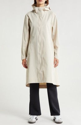 New Zella Journey Water Resistant Raincoat In Grey Moonbeam Size L $139