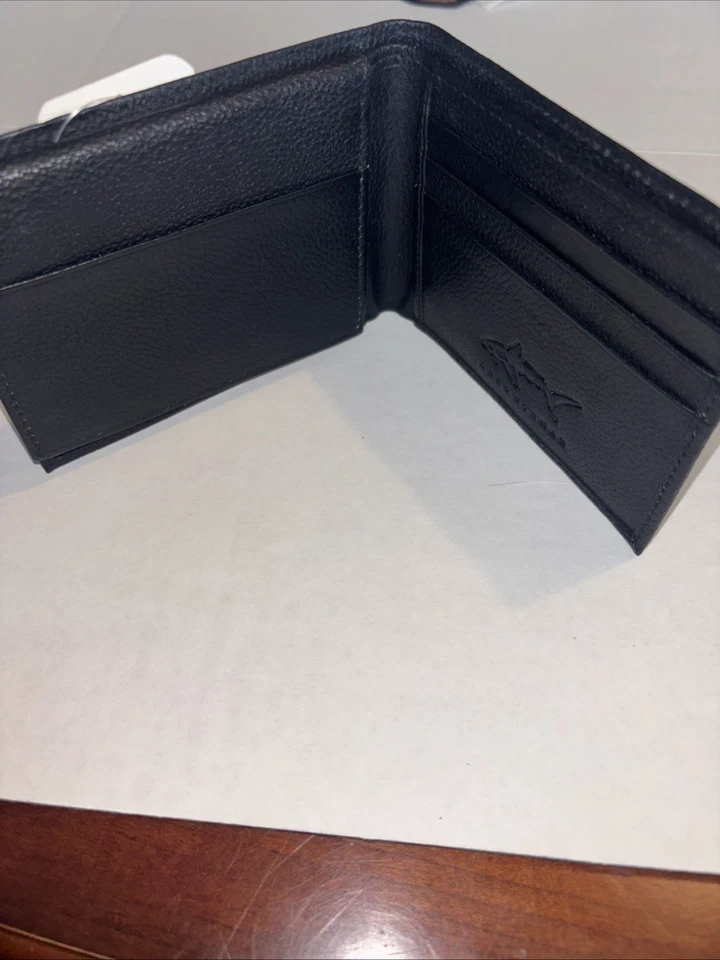 Cartera Greg Norman Cuero Guijarro NP0144/08 Negra Billetera Golf Shark Master PGA Foto 2 de 4