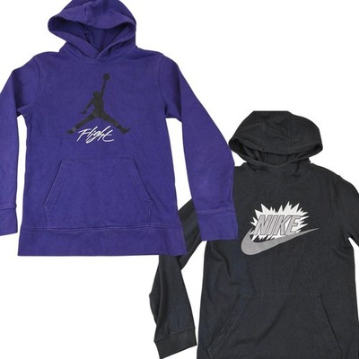 Jordan Nike Cotton Hoodies Bundle Sweatshirts Size Medium / 10-12 Black Purple