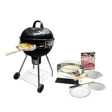 PC7001 PizzaQue Deluxe Outdoor Pizza Oven Kettle Grill Conversion Kit, Silver...