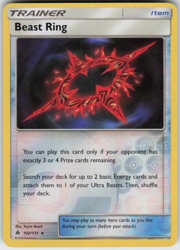Reverse Holo Beast Ring 102/131 Rare Forbidden Light Near Mint
