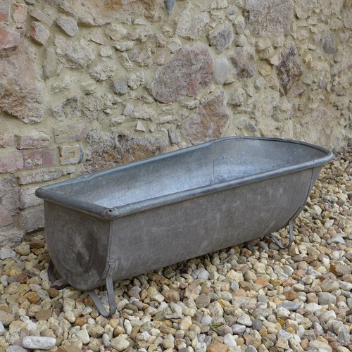 104cm Alte Antike Zinkwanne Badewanne Babywanne Gartenverzierung D.R.G.M - Bild 3 von 16