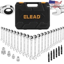 33-piece Ratchet Wrench Set Metric Sae 72-tooth Gear Cr-v Steel Organizer Case