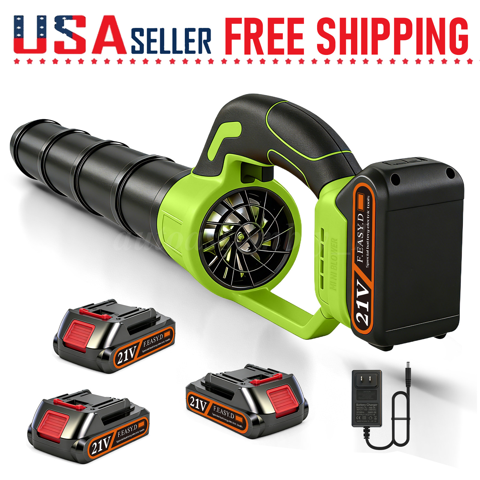 680cfm 280mph Handheld Electric Leaf Blower 2 Battery 6.0ah