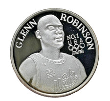 Glenn Robinson US Olympic Basketball 999 Silver 1 oz. Coin #204 COA Skybox