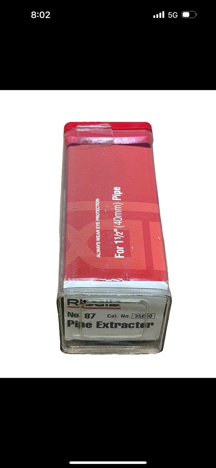 Ridgid 35630 No. 87 Pipe Extractor 1-1/2" Pipe 1-5/8 Drill
