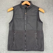 Ozark Trail Kids Black Fleece Mixed Media Full Zip Vest Large 10-12 Outdoor
