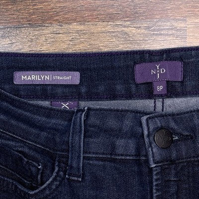 NYDJ Marilyn Straight Jeans 8 Petite Mid Rise Stretch