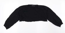 Womens UK Size 6 PRETTYLITTLETHING Black Pullover Sweatshirt