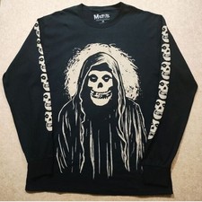 Misfits Grimm Reaper Black Long Sleeve Shirt Men's Size Medium Rock Band