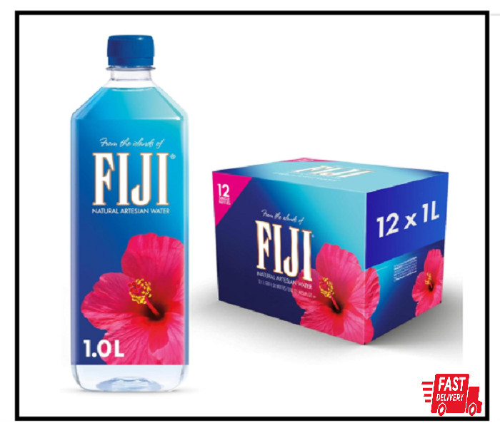 FIJI Natural Artesian Bottled Water, 1 Liter / 33.8 Fl Oz (Pack of 12)