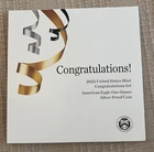 2022 W Proof Silver Eagle Congratulations Set with a Gorgeous, Stunning Coin!!