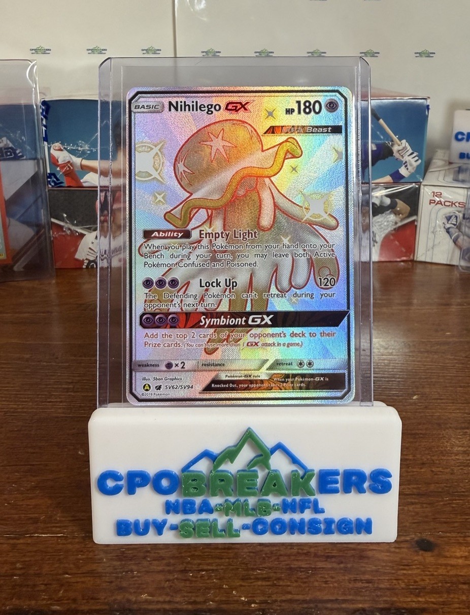 Pokémon Nihilego GX Shiny Holo Rare Hidden Fates SV62/SV94 Ultra Beast Pokemon 1