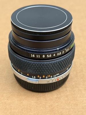 Olympus OM-System Lens G.Zuiko Auto-S 1:1.4 f=50mm with Lens Caps Japan W/Filter
