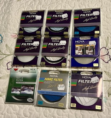 NOS VTG Lot Bundle Hoya Kenko Camera Filters HMC Warm Diffuser Center Spot 72.0s