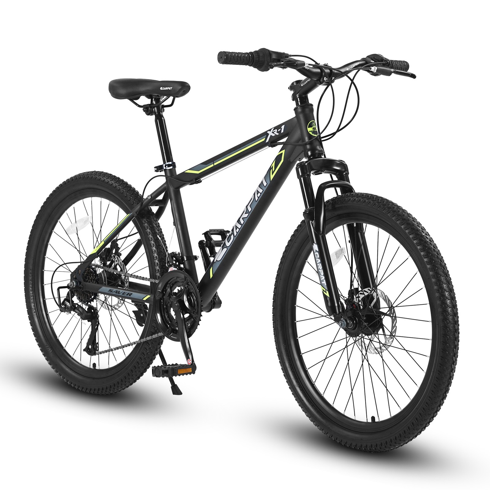 24 Inch Mountain Bike Boys Girls 21 Speed Mountain Bicycle with Daul Disc Brakes