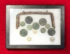 RARE CIVIL WAR KEN BRAME COLLECTION SOLDIER'S COIN PURSE CLASP & COINS DISPLAY