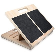 Slant Board Calf Stretcher - Adjustable Wood Incline Board for Blocks