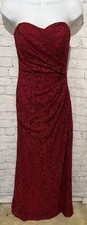 David’s bridal Long fitted red lace gown dress size 4