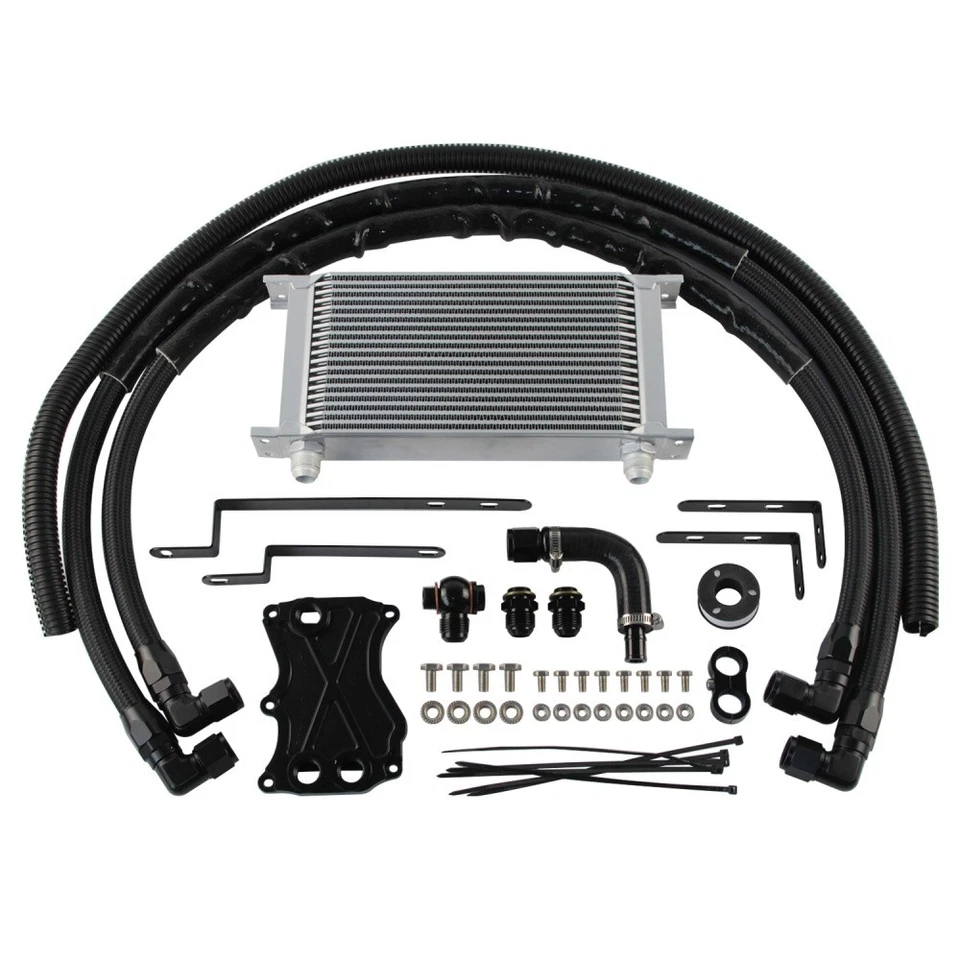 19 Row AN10 Oil Cooler Kit Adapter Hose For Mercedes-BENZ M276 3.0/3.5L Silver - Image 2 of 4