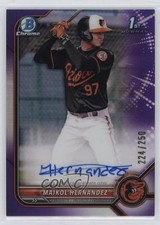 2022 Bowman Chrome Prospect Purple Refractor 224/250 Maikol Hernandez Auto 0ok8