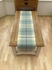 Balmoral Duck egg Blue Tartan Tweed Faux Wool lined table/Bed wedding runner