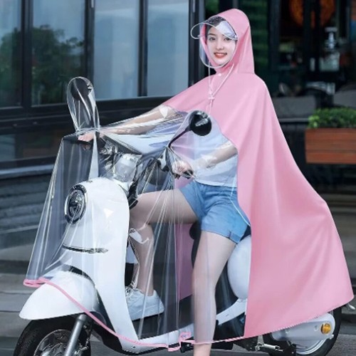 Waterproof PVC Reusable Rain Poncho Plus Long Electric Car Raincoat Parent-child - Picture 15 of 19