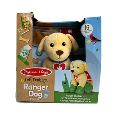 Melissa  Doug Let  s Explore Ranger Dog Plush with Search and Rescue Gear Searc