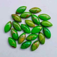 AAA Green Copper Turquoise Cabochon Marquise Shape Loose Gemstone