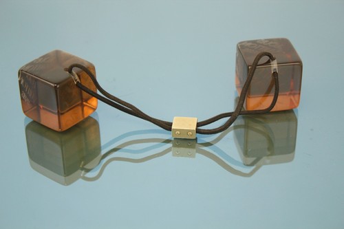 LOUIS VUITTON Logo Brown Hair Band Cube Gold Tone Hairband Good Used - 第 4/16 張圖片