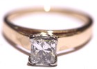 GIA 14k yellow gold 1.01ct I1 J Princess diamond solitaire engagement ring 4.5g — photo 4
