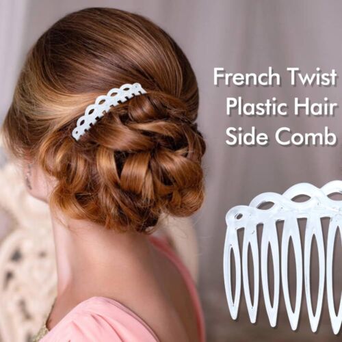 30 Pieces Clear White French Twist Water Wave Plastic Hair Side Combs Slides ... - 第 3/3 張圖片